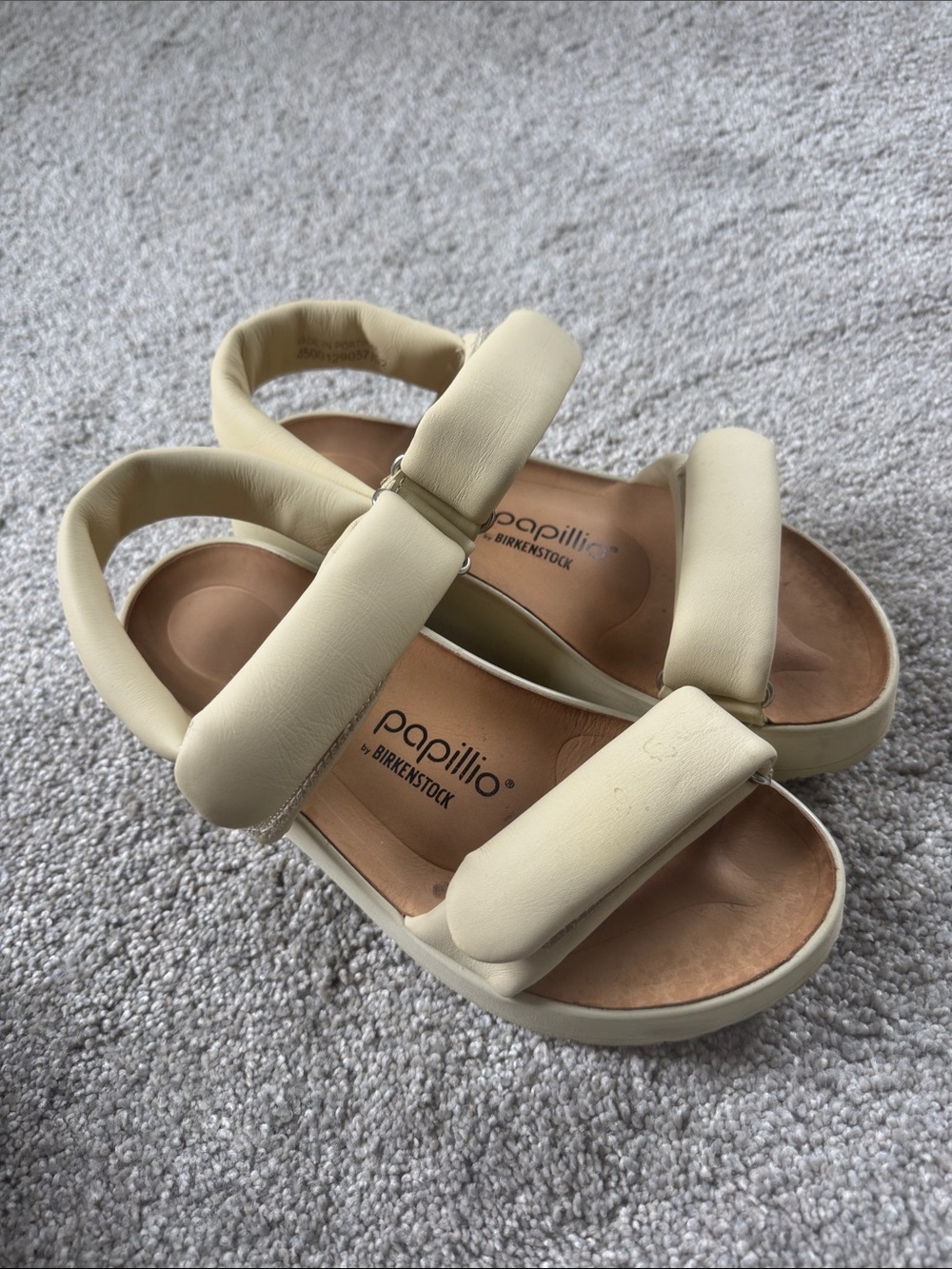 Birkenstock Papillio Theda Cream Padded Strap Platform Sandals